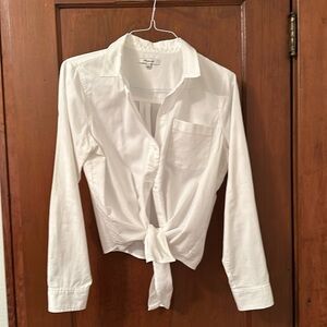 COPY - Madewell, button-down Oxford, shirt, tie, front, very clean, no flaws.